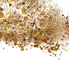 Elegant Embrace: Mesmerizing 3D Illustration Depicting Swirling gold Confetti