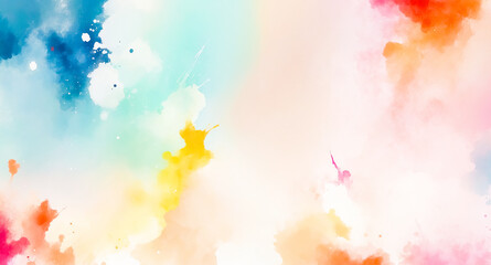 Obraz premium Abstract Watercolor Background with Colorful Splashes