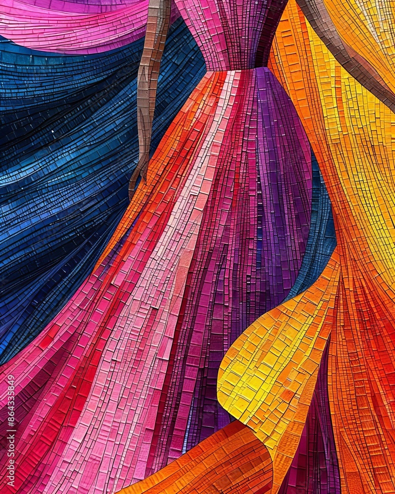 Poster vibrant and colorful abstract art with flowing patterns and vivid hues, capturing motion and energy.