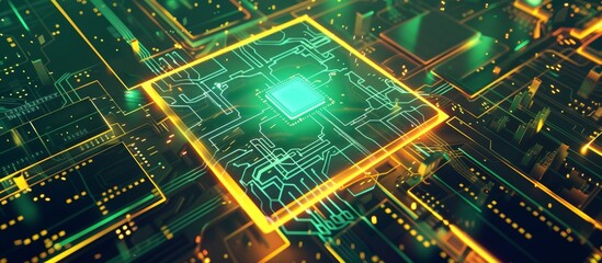 microchip or gpu integrated on the board, technology background