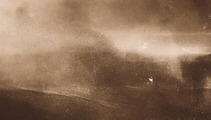 old beige brown texture with noise and grain, cinematic sepia effect, used retro vintage grunge abstract, banner with copy space, scratches dust