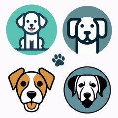 simple Dog logo vector icon illustration