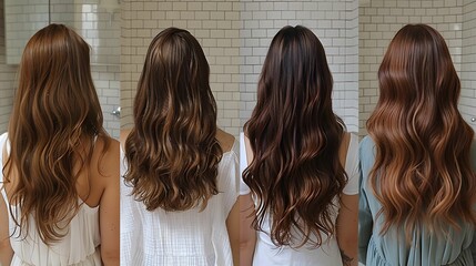 Fototapeta premium Hair transformation: damaged to healthy journey.