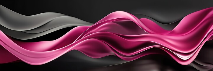 Obraz premium Abstract dark pink grey wavy wide background