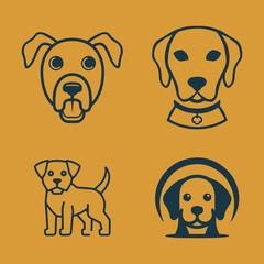 simple Dog logo vector icon illustration