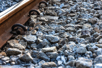 Close up railway track for public transportation