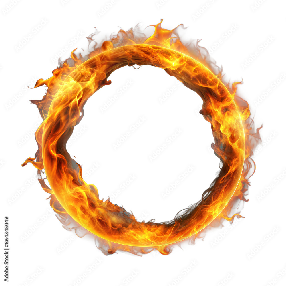 Poster ring of fire on transparent background in circular shape