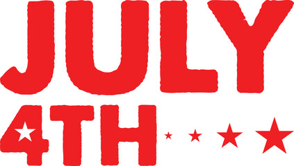 4th of july independence day typography clip art design on plain white transparent isolated background for card, shirt, hoodie, sweatshirt, apparel, tag, mug, icon, poster or badge