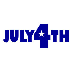 4th of july independence day typography clip art design on plain white transparent isolated background for card, shirt, hoodie, sweatshirt, apparel, tag, mug, icon, poster or badge