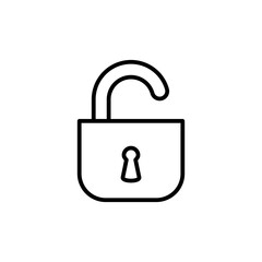 Unlock Padlock Icon for Access and Security Management