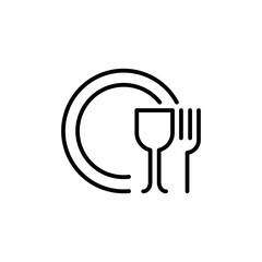 Restaurant Fork and Knife Icon for Dining and Food Services