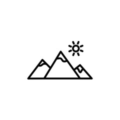 Mountain Range Icon for Outdoor Adventure and Travel Guides