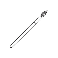 Vector hand drawn sketch doodle outline paint brush isolated on white background