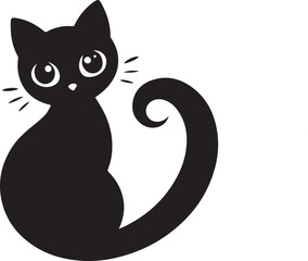  Cat silhouette with White background 