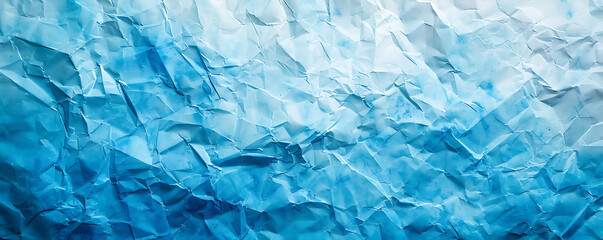 Obraz premium Light blue crumpled paper texture background displaying the intricate folds and creases of the material,