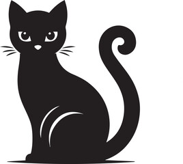 Cat silhouette with White background