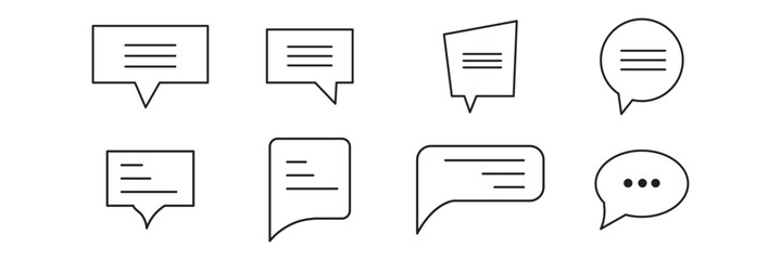 Chat vector icon. Talk bubble speech icon. Blank empty bubbles vector design elements.