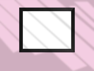 Mockup hanging on office wall, modern concrete company interior