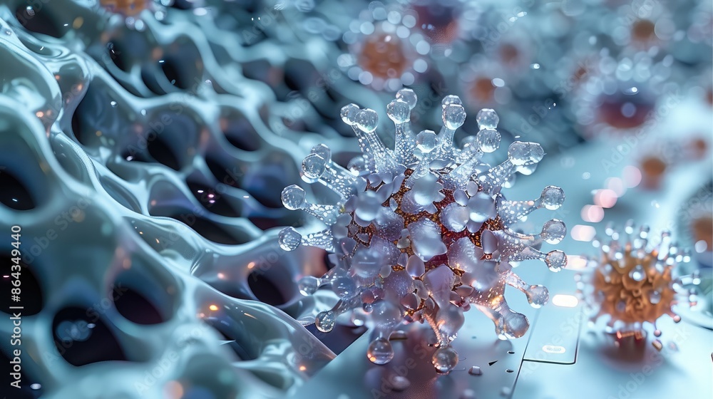 Leinwandbilder virus infiltration into computer, disrupting digital systems and compromising data security. generat