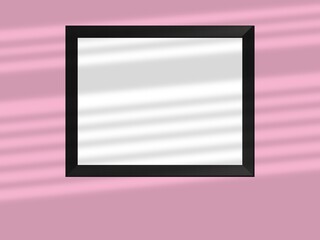 Empty photo frameworks against the wall