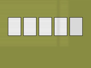 Mockup withl picture frames side by side on a wall, close up, bright