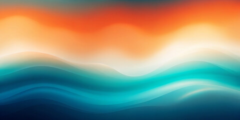 Waves of vibrant colors blend seamlessly to create a calm and captivating gradient that transitions from deep blue to bright orange. Fluid movement and soft edges create a sense of calm.AI generated.