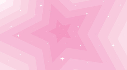 Beautiful background pink stars with sparkles. Vector illustration