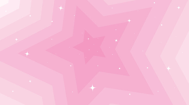 Fototapeta Beautiful background pink stars with sparkles. Vector illustration
