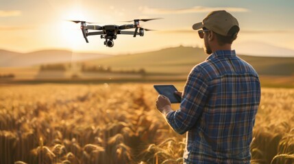 The farmer flying drone