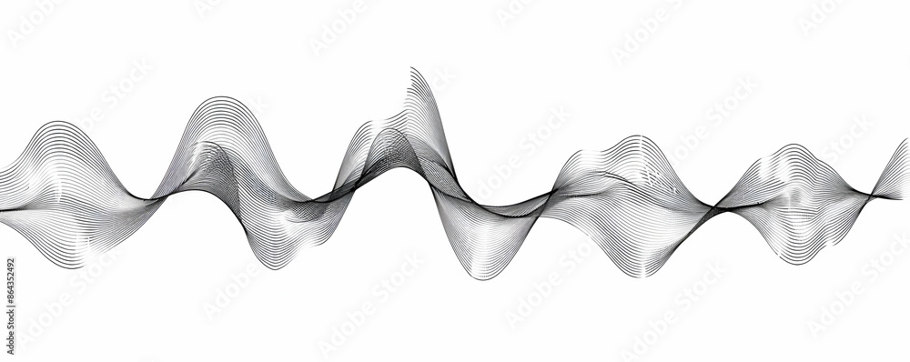Wall mural One line art of an audio wave in a simple vector line - Wall murals