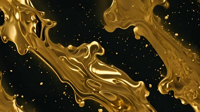 Raw liquid gold on a black background