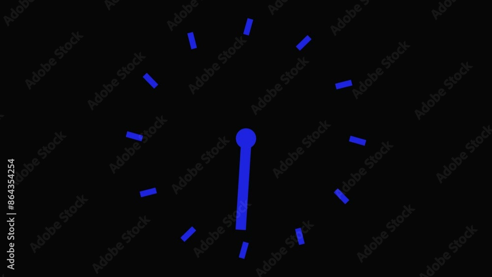 Poster abstract analog clock icon animation 4k video.