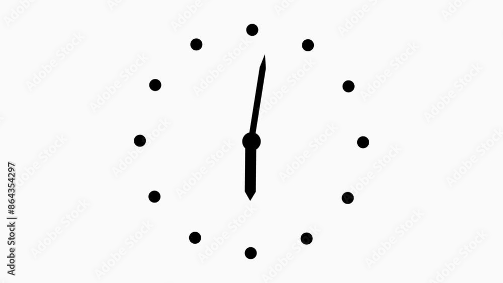 Poster abstract analog clock icon animation 4k video.