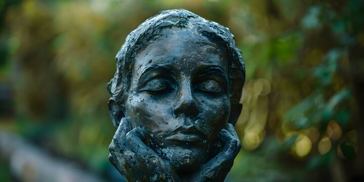 Sculpture symbolizing deep thinking and contemplation sparking intellectual exploration and introspection. Concept Sculpture, Symbolism, Deep Thinking, Contemplation, Intellectual Exploration
