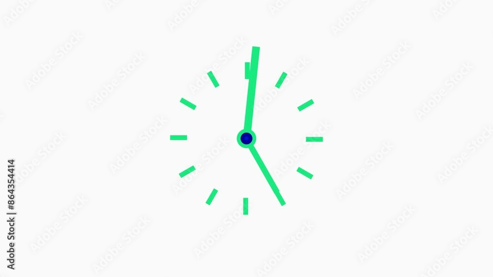 Poster abstract analog clock icon animation 4k video.