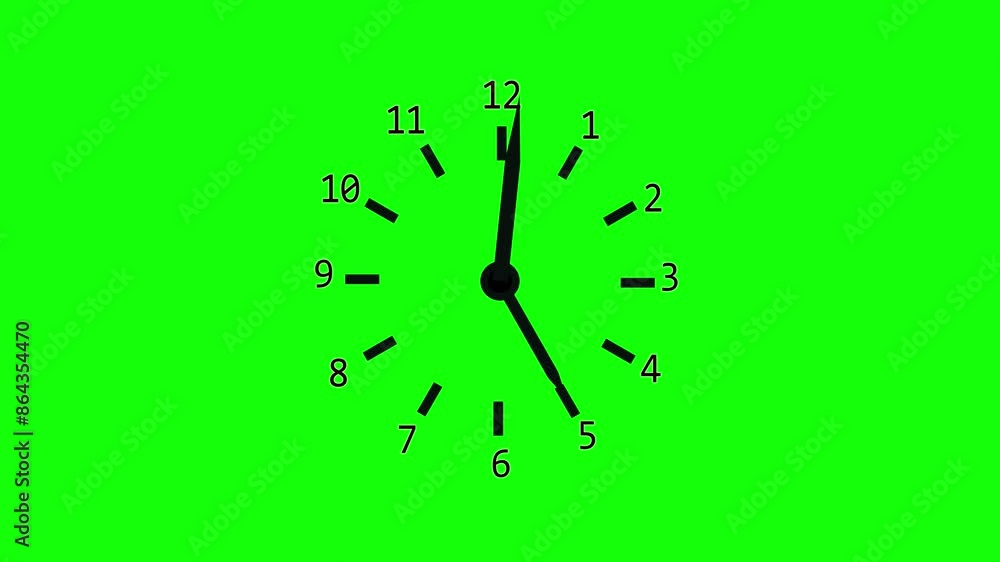 Poster abstract analog clock icon animation 4k video.