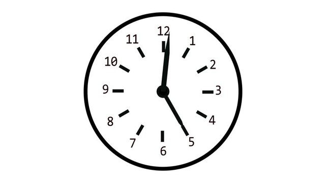 Abstract analog new clock icon animation 4k video. wall clock.