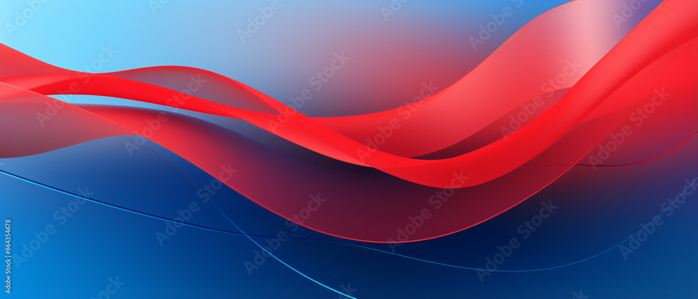 Poster Minimal geometric background with dynamic blue shapes, creating a modern and abstract design.