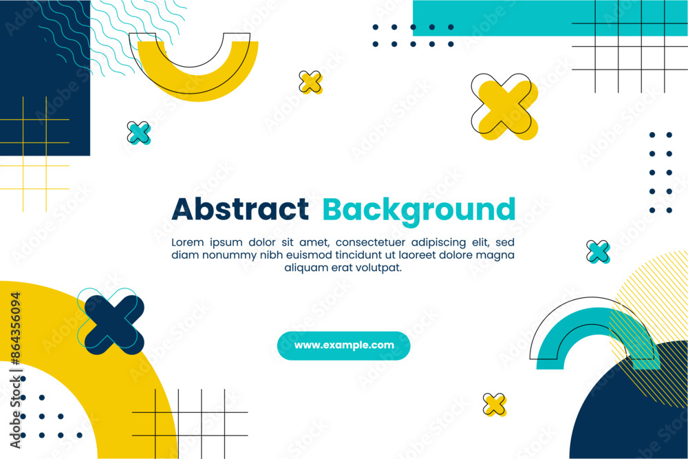 Aufkleber abstract minimal background with memphis geometry style
