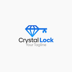 Crystal Lock Logo Vector Template Design. Good for Business, Start up, Agency, and Organization