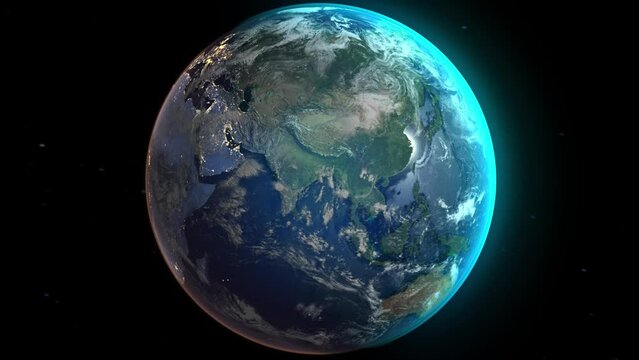 Realistic Earth Zoom to Countries from Space and Orbit Algeria Version 4K 60 FPS