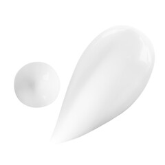 Set. Cream smear and cream drop on empty background