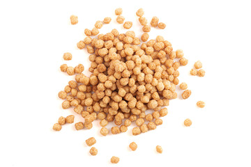 Mini Ball Shaped Cinnamon Toast Flavored Breakfast Cereal Isolated on a White Background