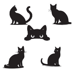 Cat Silhouette Vector Illustration 