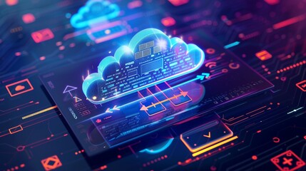 FutureReady Cloud Computing Seamless Data Transfer and Storage on CuttingEdge Laptop Interface