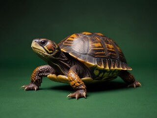 Fototapeta premium Box turtles on green screen