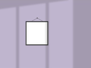 Minimal picture poster frame mockup on wallpaper