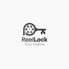 Reel Lock Logo Vector Template Design. Good for Business, Start up, Agency, and Organization