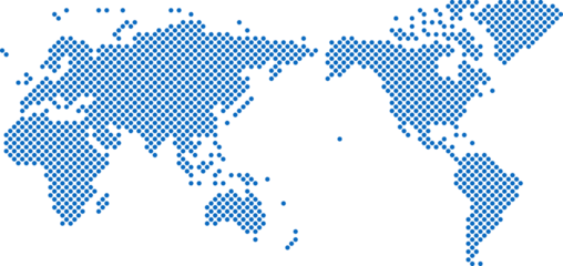 Circle shape world map on white background.