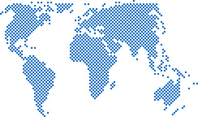 Fototapeta premium Circle shape world map on white background.
